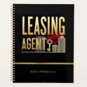 Elegante Black Gold Leasing Agent – gepersonalisee Planner (Voorkant)