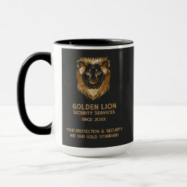 Elegante Black Gold Lion Luxe Business Logo Mok