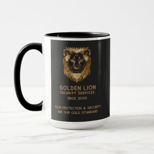 Elegante Black Gold Lion Luxe Business Logo Mok (Links)