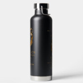 Elegante Black Gold Lion Luxe Business Logo Waterfles (Links)