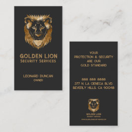 Elegante Black Gold Lion Security Services Busines Visitekaartje
