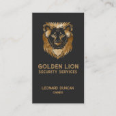 Elegante Black Gold Lion Security Services Busines Visitekaartje (Voorkant)