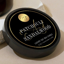 Elegante Black & Gold Logo Product Verpakkingskaar Ronde Sticker