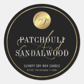 Elegante Black & Gold Logo Product Verpakkingskaar Ronde Sticker (Voorkant)