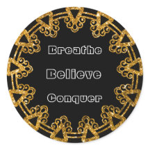 Elegante Black & Gold Mandala Motivatie Stickers