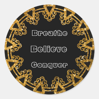 Elegante Black & Gold Mandala Motivatie Stickers