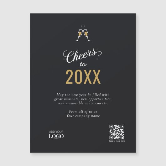 Elegante Black & Gold Modern Business Logo QR Code (Voorkant)