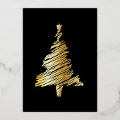 Elegante Black & Gold Nieuwjaarsfeest Folie Folie Uitnodiging (Achterkant)