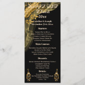 Elegante Black & Gold Nieuwjaarsmenu & Champagne Menu (Voorkant)