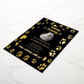 Elegante Black & Gold Pet Verjaardag Uitnodiging (Gedraaid)