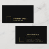 Elegante Black Gold Plain Professional Corporate Visitekaartje (Voorkant / Achterkant)