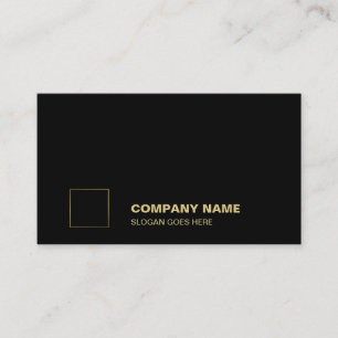 Elegante Black Gold Plain Professional Corporate Visitekaartje