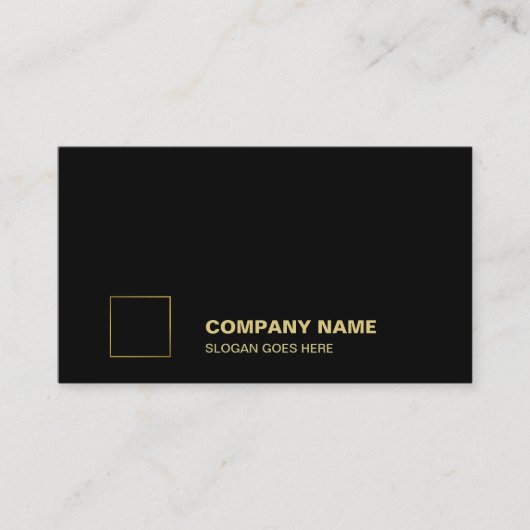 Elegante Black Gold Plain Professional Corporate Visitekaartje (Voorkant)