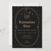 Elegante Black & Gold Ramadan Iftar uitnodiging (Voorkant)