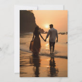 Elegante Black & Gold Save the Date Beach Bruiloft Kaart (Achterkant)