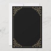 Elegante Black Gold Script Moslim bruiloft Kaart (Achterkant)