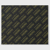 Elegante Black Gold Script naam Cadeaupapier (Vlak)