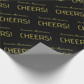 Elegante Black Gold Script naam Cadeaupapier (Hoek)