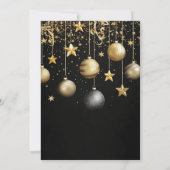 Elegante Black Gold Sparkle Stars Kerstfeest Kaart (Achterkant)
