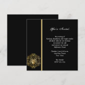 Elegante Black & Gold Spider Halloween Party Kaart (Voorkant / Achterkant)
