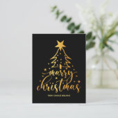 Elegante Black Gold Typografie Kerst Kaart (Staand voorkant)