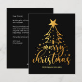 Elegante Black Gold Typografie Kerst Kaart (Voorkant / Achterkant)