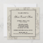Elegante Black Ivory Party Uitnodigingen (Achterkant)