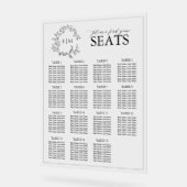 Elegante Black Leafy Crest Monogram Trouwstoelen Acryl Bord (Hoek)