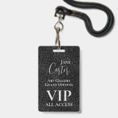 Elegante Black Leopard VIP All Access-pas Badge (Voorzijde met lanyard)