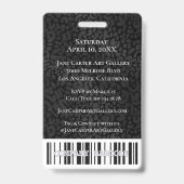Elegante Black Leopard VIP All Access-pas Badge (Achterkant)