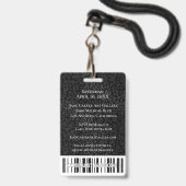 Elegante Black Leopard VIP All Access-pas Badge (Achterkant met lanyard)