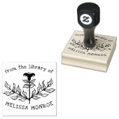 Elegante Black Line Art Lily Bibliotheek van CUSTO Rubberstempel (Gestempeld)