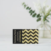 Elegante Black on Lemon Chiffon ZigZag Business Visitekaartje (Staand voorkant)