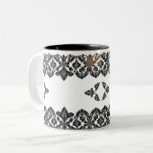 Elegante Black Pattern Keramische Mok - Stijlvol e (Voorkant links)