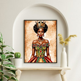 Elegante Black Queen Wall Art - Empowering Royalty Poster