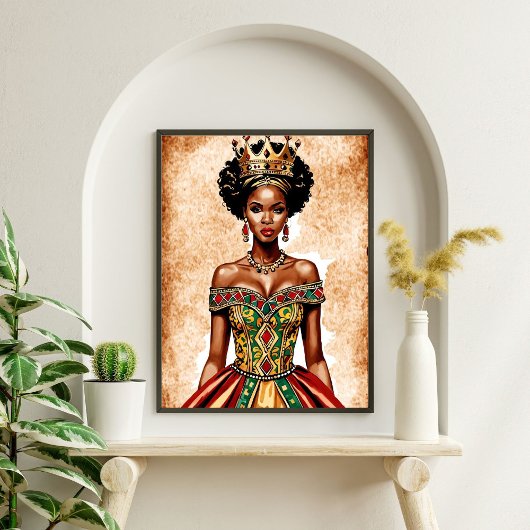 Elegante Black Queen Wall Art - Empowering Royalty Poster