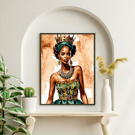 Elegante Black Queen Wall Art - Empowering Royalty Poster