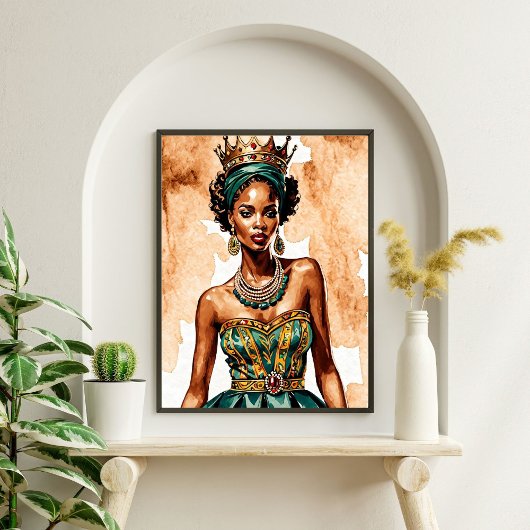 Elegante Black Queen Wall Art - Empowering Royalty Poster