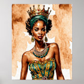 Elegante Black Queen Wall Art - Empowering Royalty Poster (Voorkant)