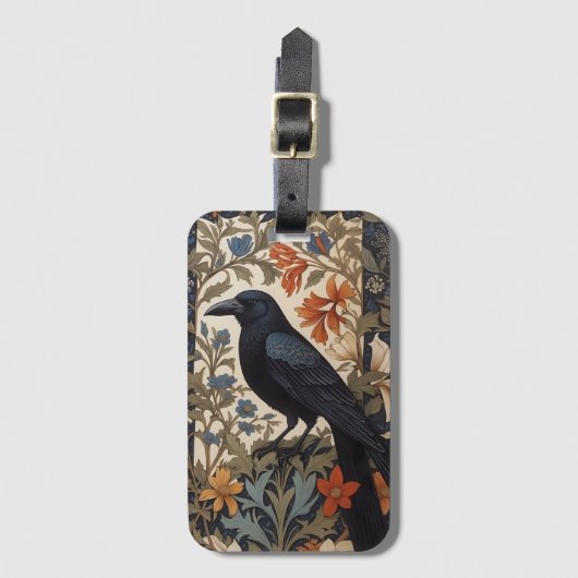 Elegante Black Raven William Morris geïnspireerd d Bagagelabel (Voorkant (verticaal))