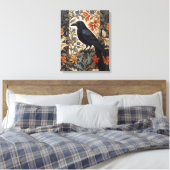 Elegante Black Raven William Morris geïnspireerd d Canvas Afdruk (Insitu (Slaapkamer))