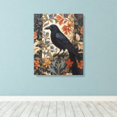 Elegante Black Raven William Morris geïnspireerd d Canvas Afdruk (Insitu (Houten vloer))