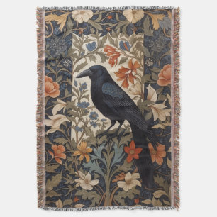 Elegante Black Raven William Morris geïnspireerd d Deken