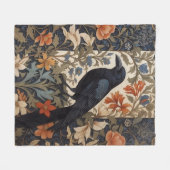 Elegante Black Raven William Morris geïnspireerd d Fleece Deken (Voorkant (Horizontaal))