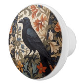 Elegante Black Raven William Morris geïnspireerd d Keramische Knop (Rechts)