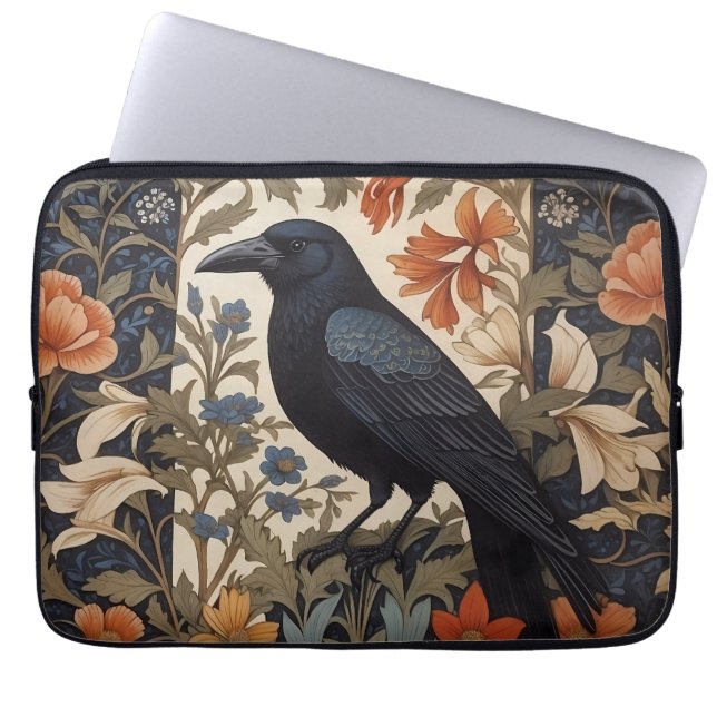 Elegante Black Raven William Morris geïnspireerd d Laptop Sleeve (Voorkant)