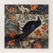 Elegante Black Raven William Morris geïnspireerd d Legpuzzel (Horizontaal)