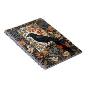 Elegante Black Raven William Morris geïnspireerd d Notitieboek (Rechterzijde)