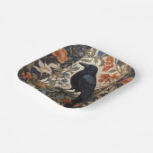 Elegante Black Raven William Morris geïnspireerd d Papieren Bordje (Gebogen)