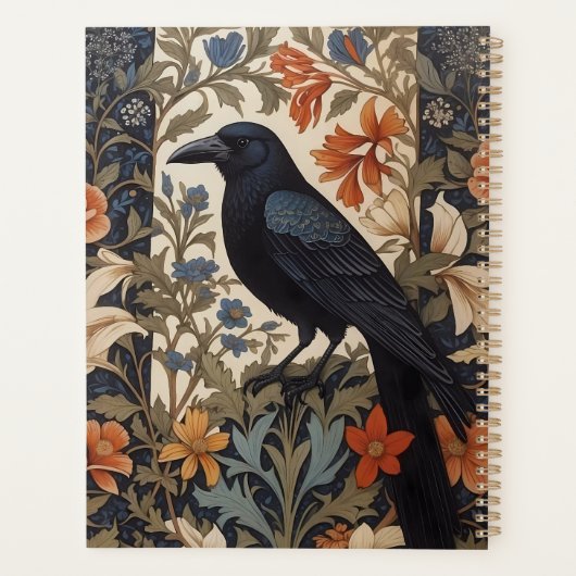 Elegante Black Raven William Morris geïnspireerd d Planner (Achterkant)